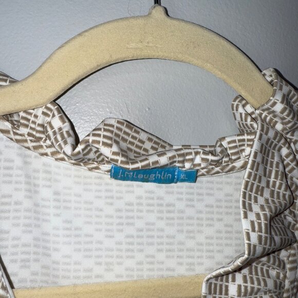 J.McLaughlin XL Womens Long-Sleeve White Geometric Pattern Dress - Picture 4 of 8